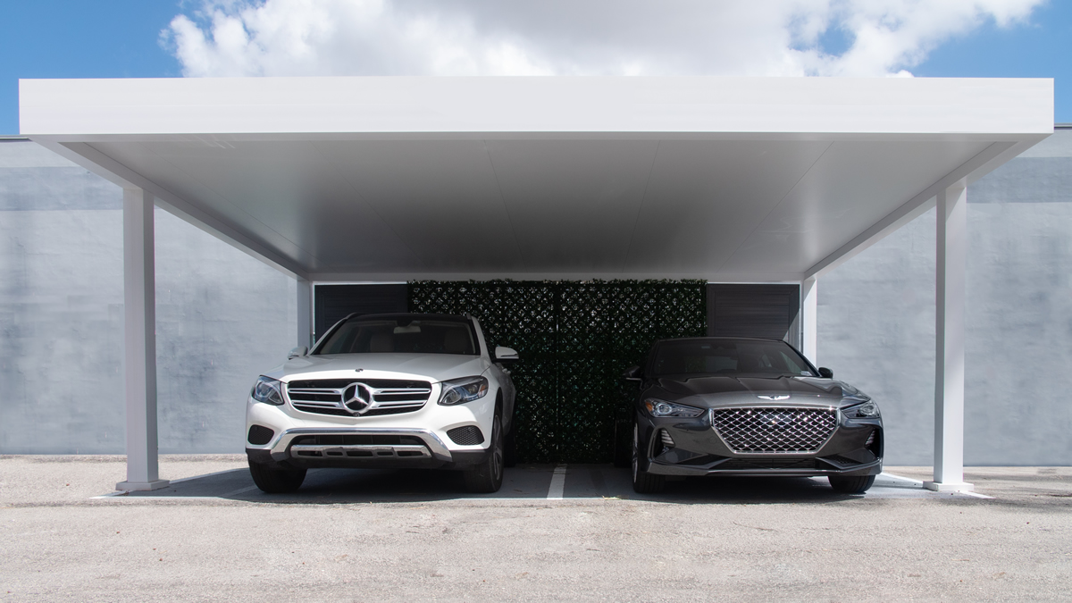 Modern carport for 2 vehicles