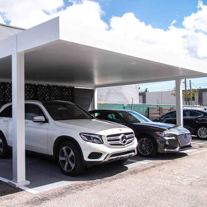 R-car aluminum carport for two vehicles