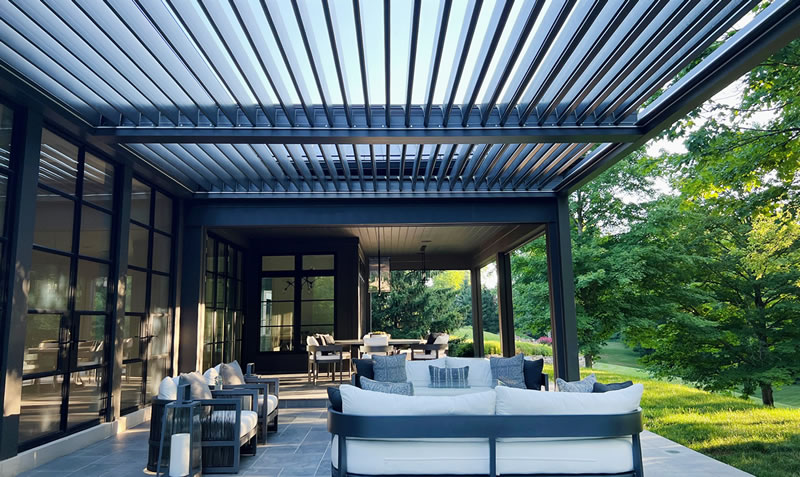 Aluminum louvered pergola installer in Indiania - official Azenco Dealer